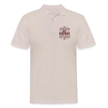 Édition limitée 1974 Vintage anniversaire voeux - Polo Homme - beige - Devant - Nico (186cm)