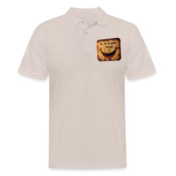 Smile it's free therapy - Charmantes Blechschild - Männer Poloshirt - Beige - Vorne - Nico (186cm)