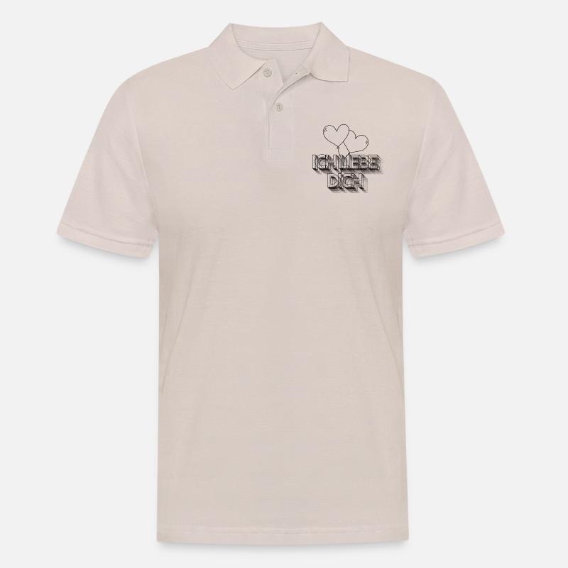 Ich liebe Dich - Männer Poloshirt - Beige