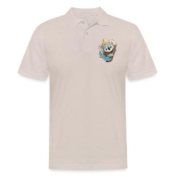 Niedlicher Koala mit Schal und Pudelmütze. - Männer Poloshirt - Beige - Vorne - Nico (186cm)