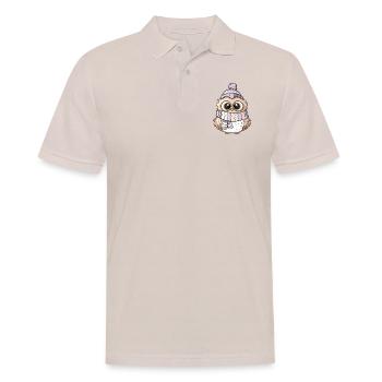 Chouette mignonne avec écharpe et chapeau à pompon. - Polo Homme - beige - Devant - Nico (186cm)