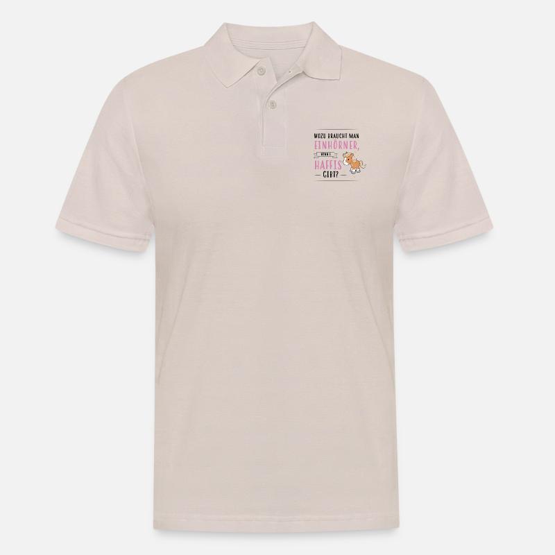 Wozu Einhörner Haflinger - Männer Poloshirt - Beige