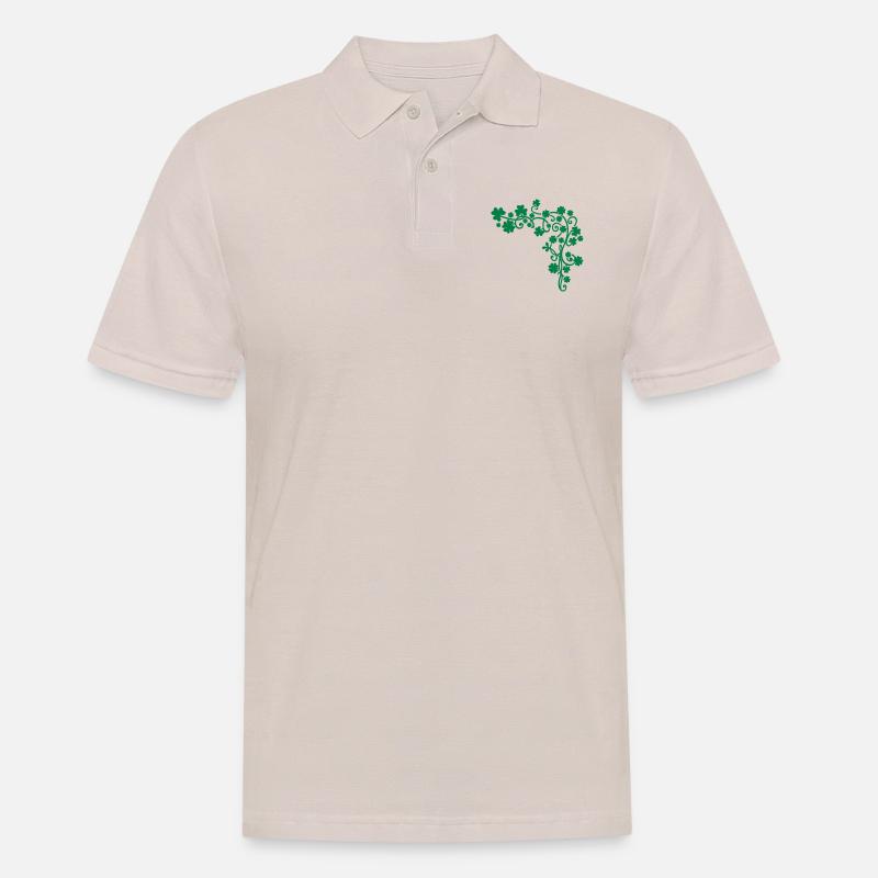 Kleeblatt - Männer Poloshirt - Beige