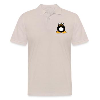 Penguin Nothing Talking Silent Hands Covering Mouth - Men's Polo Shirt - beige - Front - Nico (186cm)