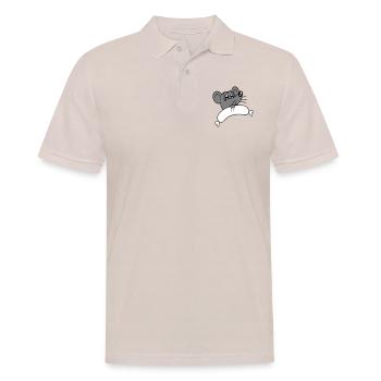 Souris grosse saucisse manger faim saucisse grillades - Polo Homme - beige - Devant - Nico (186cm)