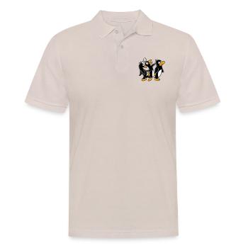 Crazy penguins running stupid kicking team friends - Men's Polo Shirt - beige - Front - Nico (186cm)