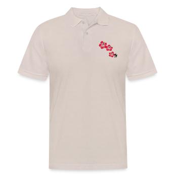 HIBISCUS with GECKO - Men's Polo Shirt - beige - Front - Nico (186cm)