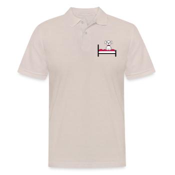 Hund Auf Bett Entspannt Schlafen Schlafzimmer Süß - Männer Poloshirt - Beige - Vorne - Nico (186cm)