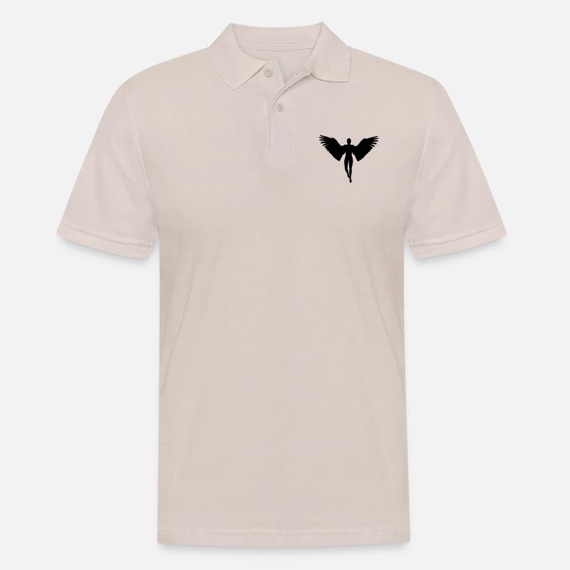 Engel schwarz - Männer Poloshirt - Beige