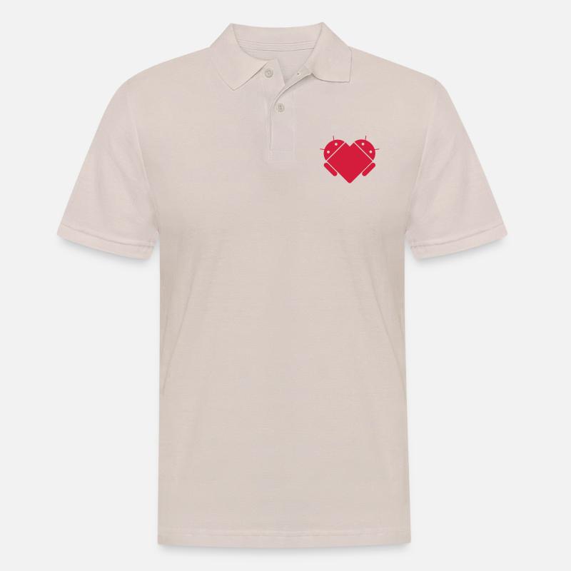 Android love - Männer Poloshirt - Beige