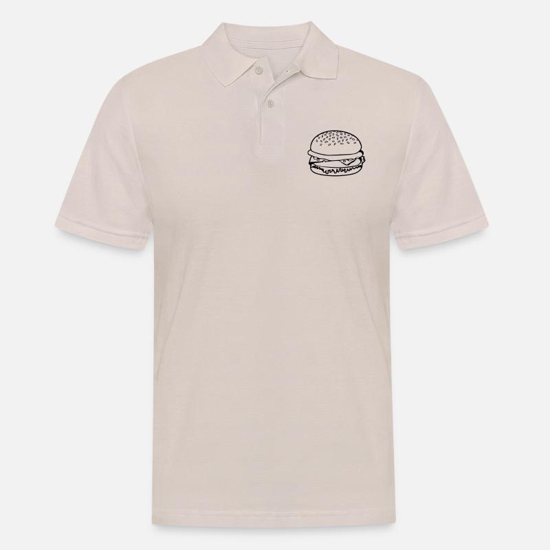 Hamburger de restauration rapide - Polo Homme - beige