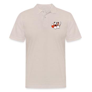 Petit renard mignon pirate animal sabre oeil patch - Polo Homme - beige - Devant - Nico (186cm)