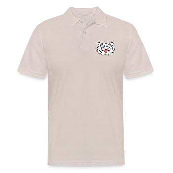hibou oiseau aigle hibou hibou nuit oiseau effraie des granges chouette bande dessinée - Polo Homme - beige - Devant - Nico (186cm)