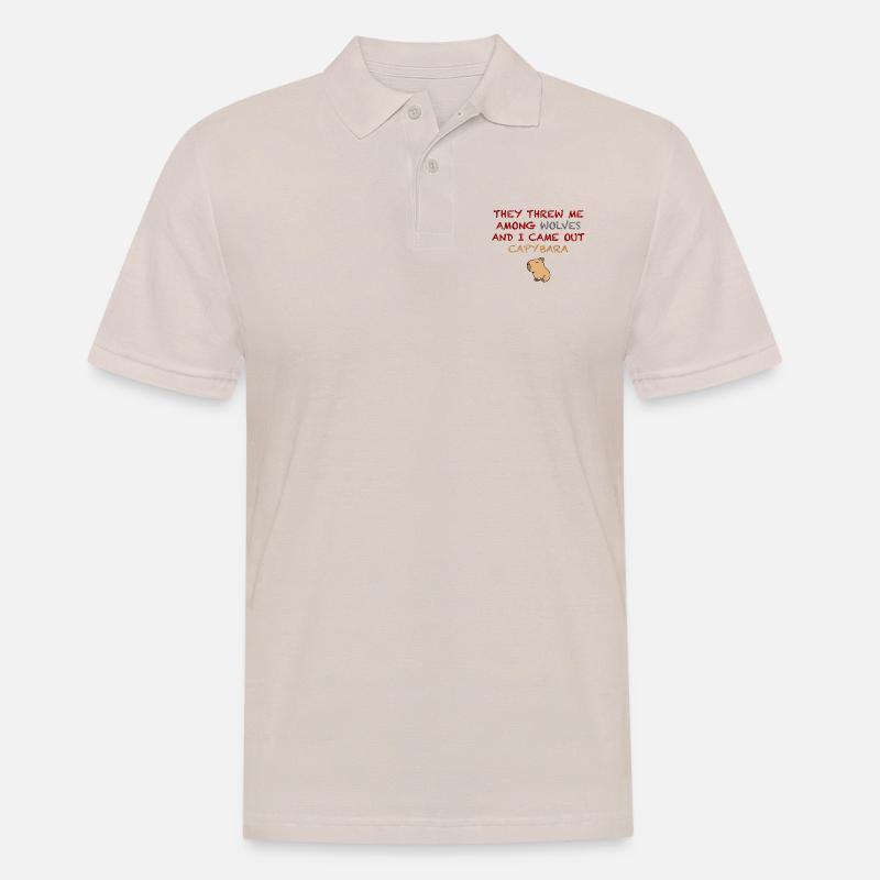 Ich bin ein Capybara - Männer Poloshirt - Beige