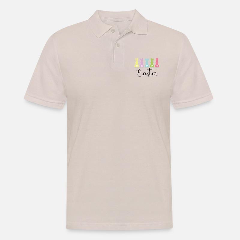 Happy Easter - Männer Poloshirt - Beige