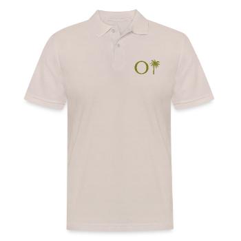 Lettre o vert Palm - Polo Homme - beige - Devant - Nico (186cm)