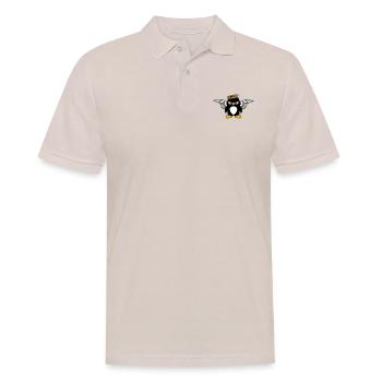 Pinguin Engel Flügel Heiligenschein Heilig fliegt - Männer Poloshirt - Beige - Vorne - Nico (186cm)
