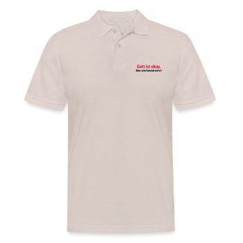 gott ist okay aber sein fanclub nervt kirche jesus - Männer Poloshirt - Beige - Vorne - Nico (186cm)