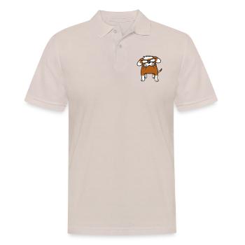 Hund Tier guckt böse wütend ernst aggressiv sauer - Männer Poloshirt - Beige - Vorne - Nico (186cm)