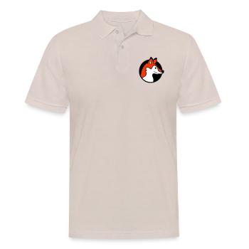 trou de renard roux renard sauvage animal peeps visage tête - Polo Homme - beige - Devant - Nico (186cm)