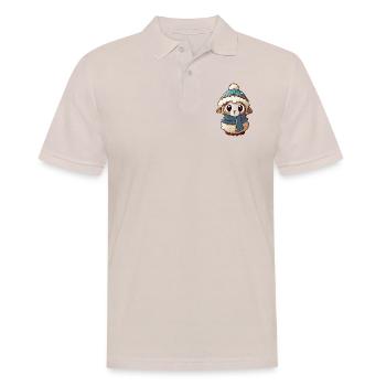 Mouton mignon avec écharpe et chapeau à pompon. - Polo Homme - beige - Devant - Nico (186cm)
