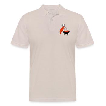 Oiseau griller des saucisses griller délicieusement manger des saucisses - Polo Homme - beige - Devant - Nico (186cm)