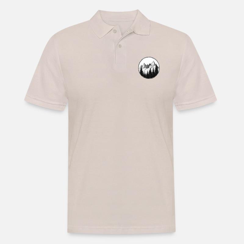 Ich bin ein Wanderer, Bergwander-Geschenk - Männer Poloshirt - Beige