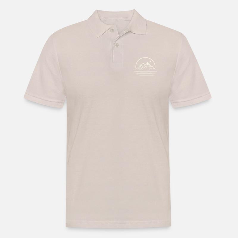 Wanderer, Berglogo, Höhenklettern - Männer Poloshirt - Beige
