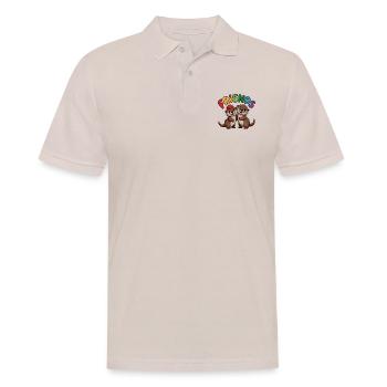 Freunde Zwei Fischotter mit bunten Mützen - Männer Poloshirt - Beige - Vorne - Nico (186cm)