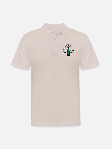 Christmas tree icon z1 - Men's Polo Shirt - beige