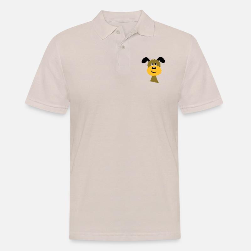 hund - Männer Poloshirt - Beige