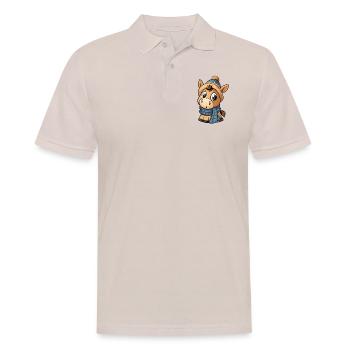 Cute pony with scarf and bobble hat. - Men's Polo Shirt - beige - Front - Nico (186cm)