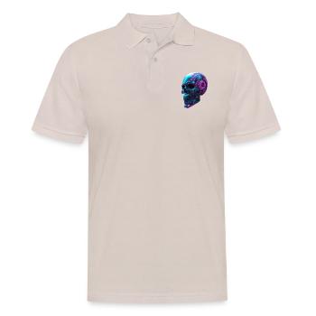 Cyberpunk Skull – Neon Techno Head - Men's Polo Shirt - beige - Front - Nico (186cm)