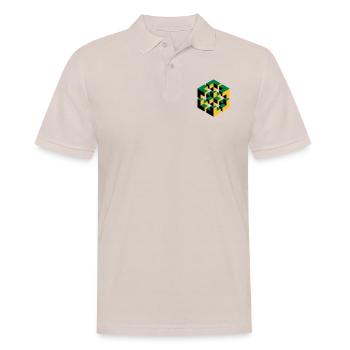 Figure impossible imagination géométrie cube Escher - Polo Homme - beige - Devant - Nico (186cm)