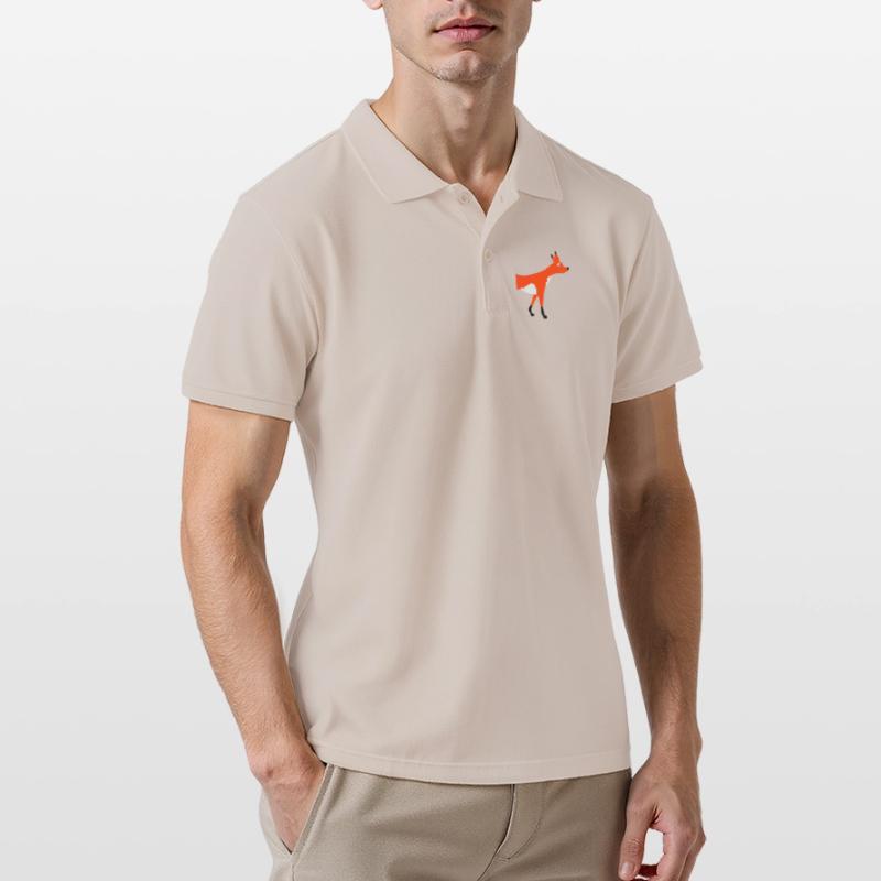 Half Fox Front Front Half Front Cool Men's Polo Shirt