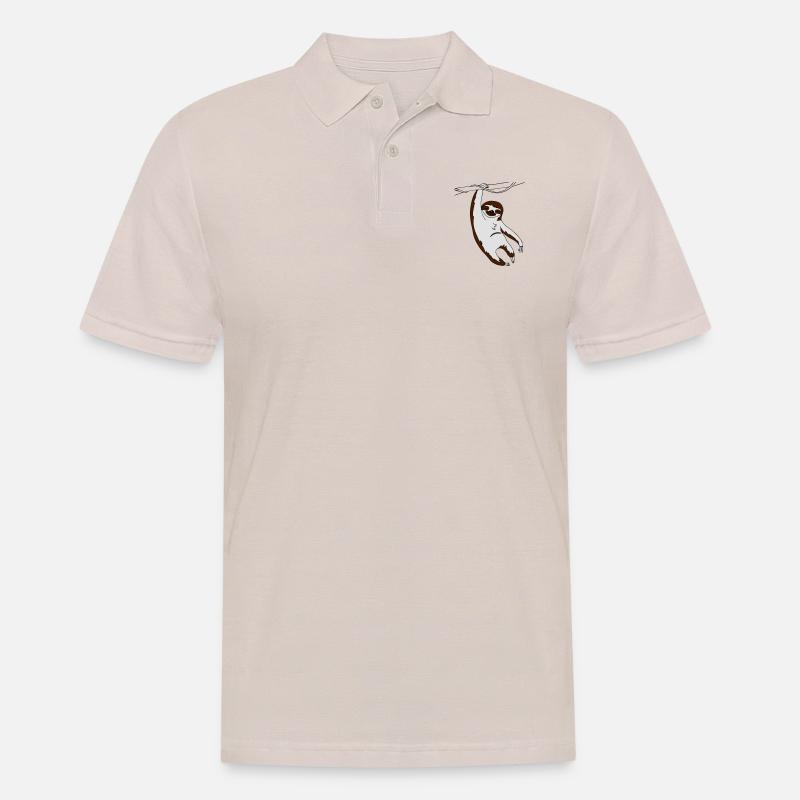 Faultier hängend am Baum - Männer Poloshirt - Beige