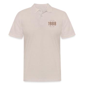 1988 Édition limitée Style rétro Cadeau d’anniversaire - Polo Homme - beige - Devant - Nico (186cm)