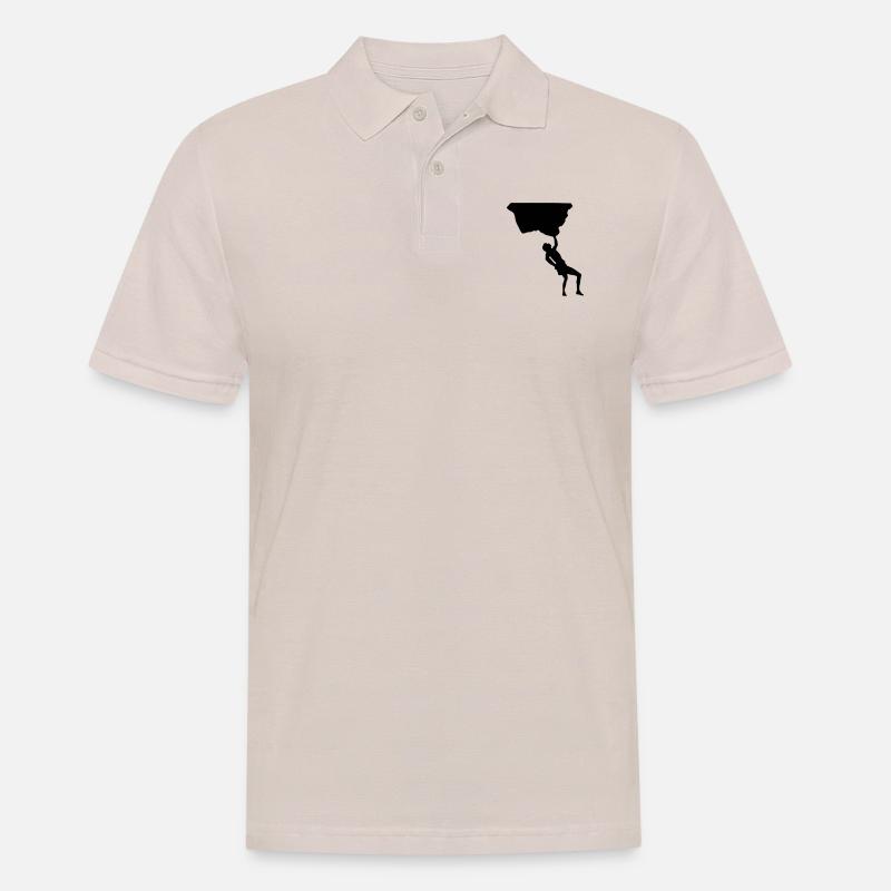 Freeclimbing - Freiklettern - Männer Poloshirt - Beige