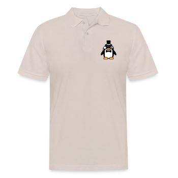 Pinguin Gentleman Sir Herr Zylinder Hut Monokel - Männer Poloshirt - Beige - Vorne - Nico (186cm)