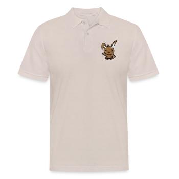 Rabbit waving friendly greeting hand waving hello - Men's Polo Shirt - beige - Front - Nico (186cm)