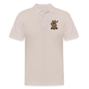 2 Lapins Papa Maman Enfant Mère Assis L’un sur L’autre - Polo Homme - beige - Devant - Nico (186cm)