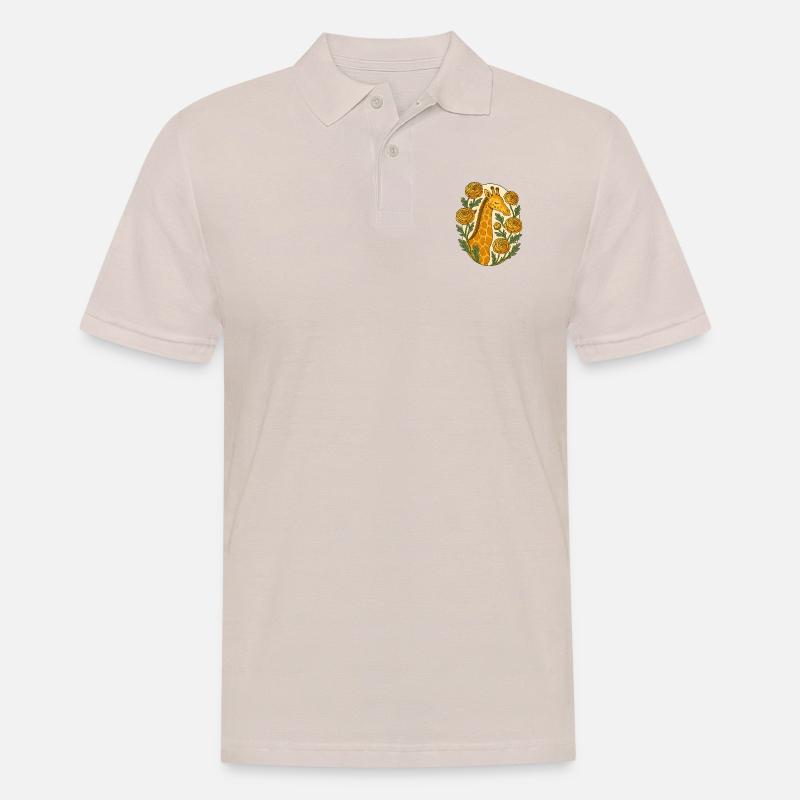 Retro Giraffe - Männer Poloshirt - Beige