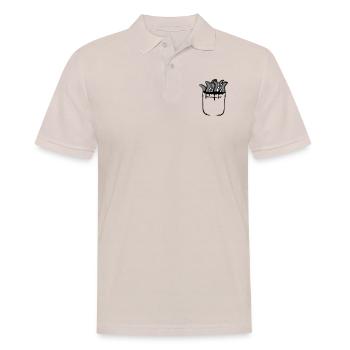 Tentakel Brusttasche Oktopus Monster Hemdtasche - Männer Poloshirt - Beige - Vorne - Nico (186cm)