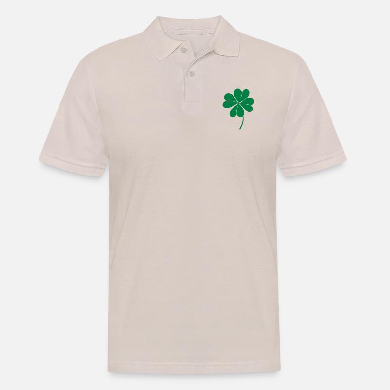 klee mit 4 blaettern - Männer Poloshirt - Beige