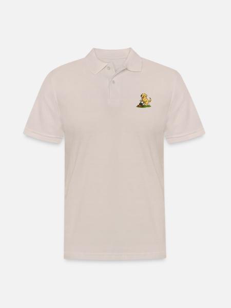 Hund und sein Rasenmäher - Männer Poloshirt - Beige