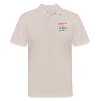 Copenhagen – Oslo – Stockholm – Helsinki - Männer Poloshirt - Beige - Vorne - Nico (186cm)