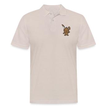 Rabbit waving friendly greeting hand waving hello - Men's Polo Shirt - beige - Front - Nico (186cm)