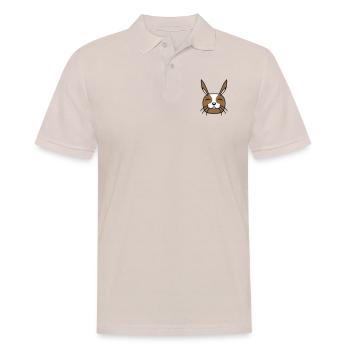 Lapin Drôle Visage Sourire Heureux Amical - Polo Homme - beige - Devant - Nico (186cm)