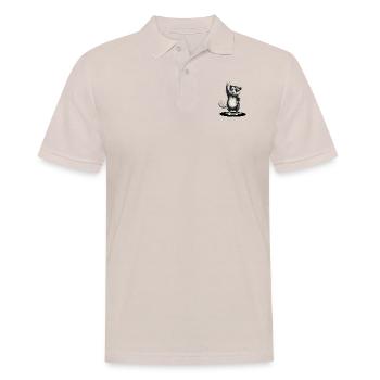 Cooles Retro Opossum Rockmusik Konzert Outfit - Männer Poloshirt - Beige - Vorne - Nico (186cm)