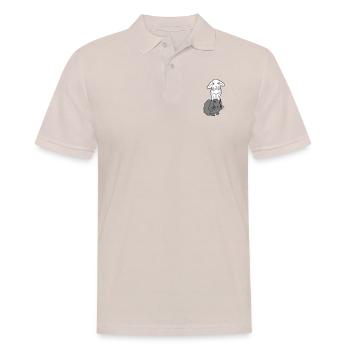 2 lapins amis équipe équipage couple deux assis sur la tête - Polo Homme - beige - Devant - Nico (186cm)